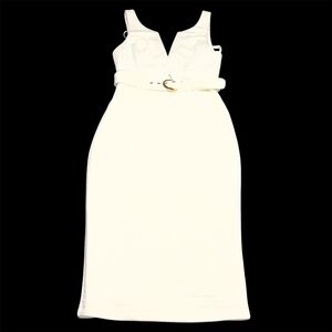 Premier Amour Women’s sleeveless midi sheath dress in white. Size 2 NWT